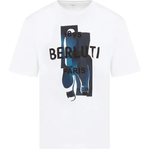 Weißes Logo-Print T-Shirt , Herren, Größe: M - Berluti - Modalova