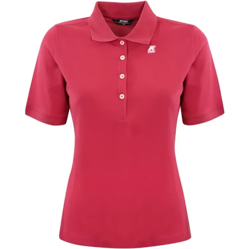 Baumwoll Polo Shirt Kurzarm Rosa , Damen, Größe: XS - K-way - Modalova