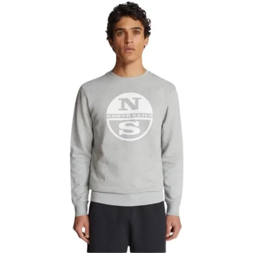 Bio-Baumwoll-Sweatshirt mit gebürsteter Rückseite , Herren, Größe: 3XL - North Sails - Modalova