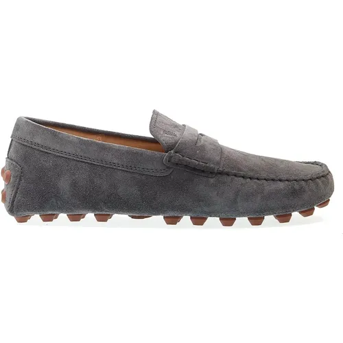 Loafers, male, , Size: 7 1/2 US Suede Bubble Moccasins Loafers - TOD'S - Modalova