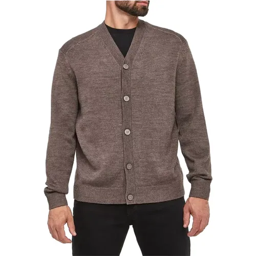 Brauner Cardigan Pullover Trendy Casual Style , Herren, Größe: M - Armani Exchange - Modalova