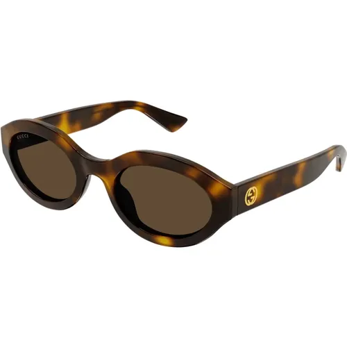 Braun/Havana Sonnenbrille, Stilvoll und vielseitig , Damen, Größe: 53 MM - Gucci - Modalova