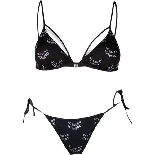 Bikini composed of padded triangle, logo and briefs coordinated to , female, Sizes: L, M - Iceberg - Modalova