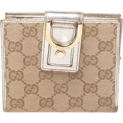 Pre-owned Wallets, female, , Size: ONE SIZE Canvas Gucci Wallet - Gucci Vintage - Modalova