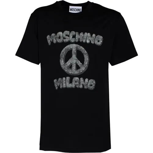 T-Shirts, male, , Size: S Carved Stones T-Shirt - Moschino - Modalova