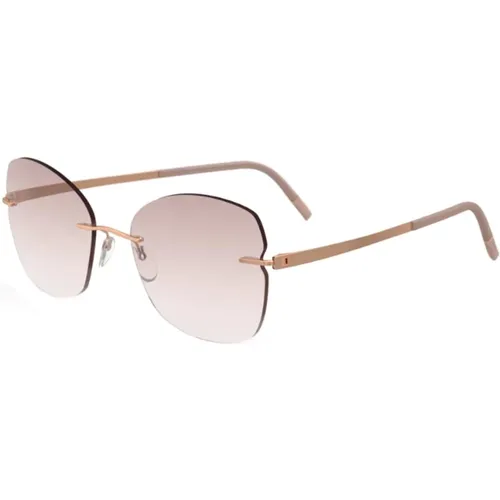 Sunglasses, unisex, , Size: 55 MM Rose Gold Eyewear Frames - Silhouette - Modalova