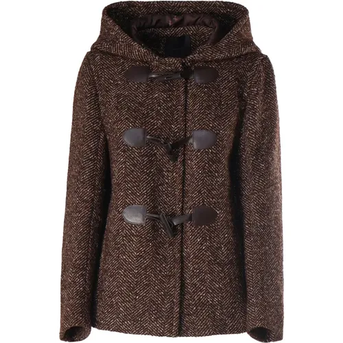 Wool Duffle Coat Fishbone Design , female, Sizes: M, XS - pinko - Modalova