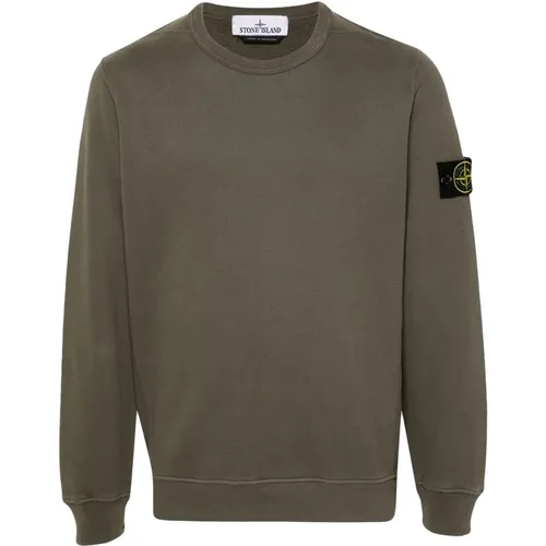 Bio-Baumwoll-Crewneck-Sweatshirt , Herren, Größe: M - Stone Island - Modalova