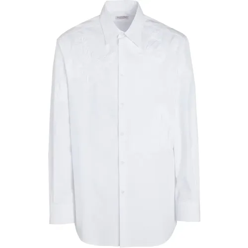 Embroidered Cotton Shirt , male, Sizes: L, XL - Valentino - Modalova