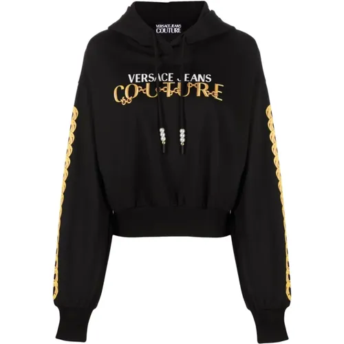 Schwarze Sweatshirts für Damen Aw23 , Damen, Größe: XS - Versace Jeans Couture - Modalova