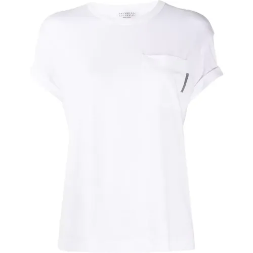 Short Sleeve Crew Neck T-Shirts , female, Sizes: L - BRUNELLO CUCINELLI - Modalova