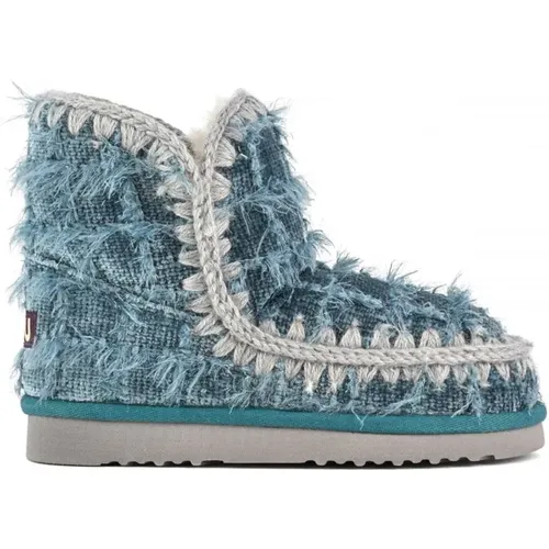 Blaue Eskimo Shaggy Stiefel , Damen, Größe: 39 EU - Mou - Modalova