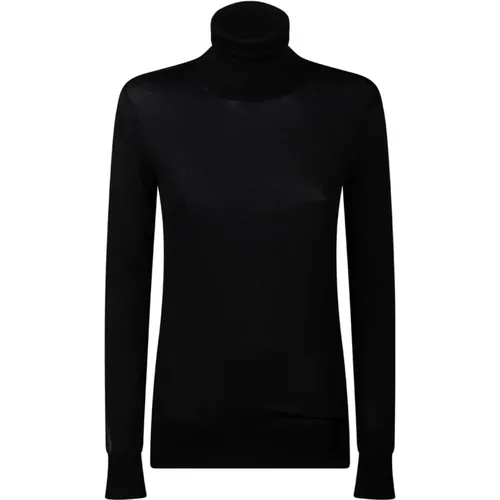 Schwarzer Transparenter Panel Pullover , Damen, Größe: M - Calvin Klein - Modalova