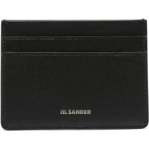 Wallets & Cardholders, male, , Size: ONE SIZE Leather Card Holder Clutch - Jil Sander - Modalova