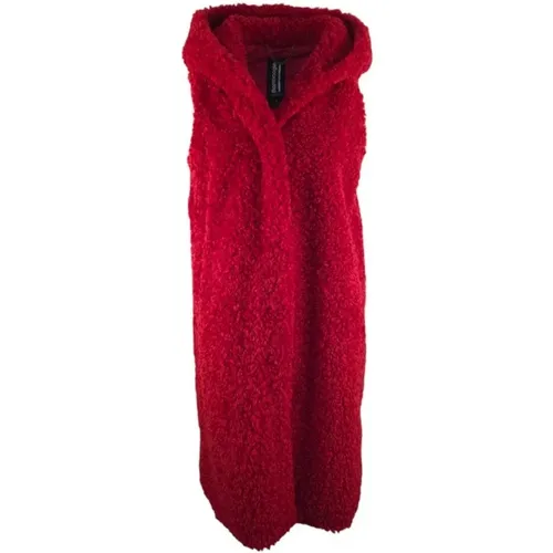 Roter Sherpa-Fleece-Mantel - BomBoogie - Modalova