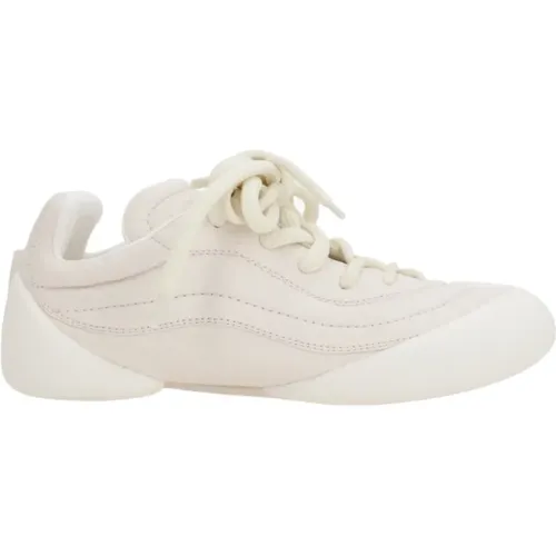 Ivory Hammered Leather Low-Top Sneakers - alexander mcqueen - Modalova