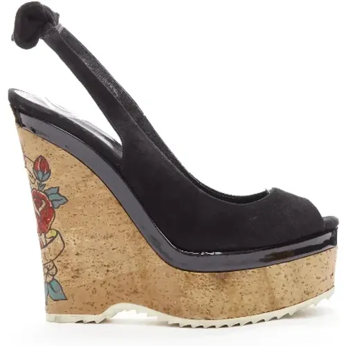 Pre-owned Suede heels , female, Sizes: 3 1/2 UK - Gucci Vintage - Modalova