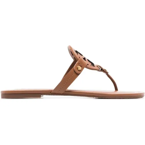 Flip Flops, female, , Size: 5 1/2 US Leather Slip-On Sandals - TORY BURCH - Modalova