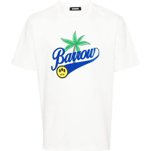 Printed Crewneck T-shirts and Polos , male, Sizes: XL, S, L, M - Barrow - Modalova