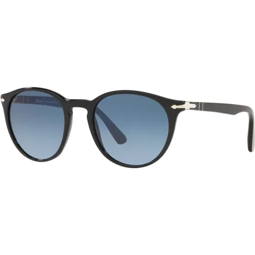 Schwarze/Blau Getönte Sonnenbrille , Herren, Größe: 52 MM - Persol - Modalova