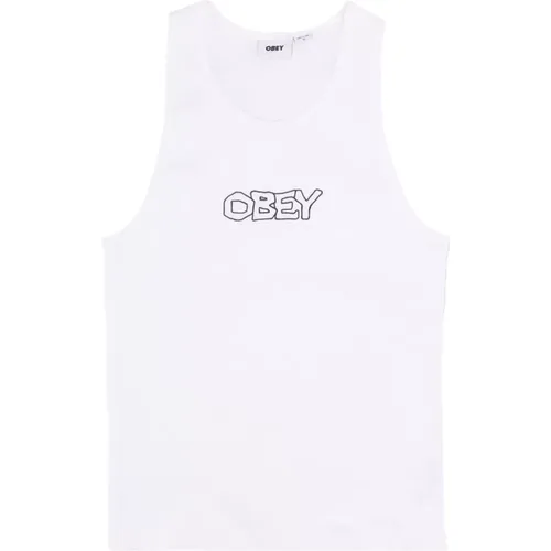 Weißes Rippentop Streetwear , Herren, Größe: XL - Obey - Modalova