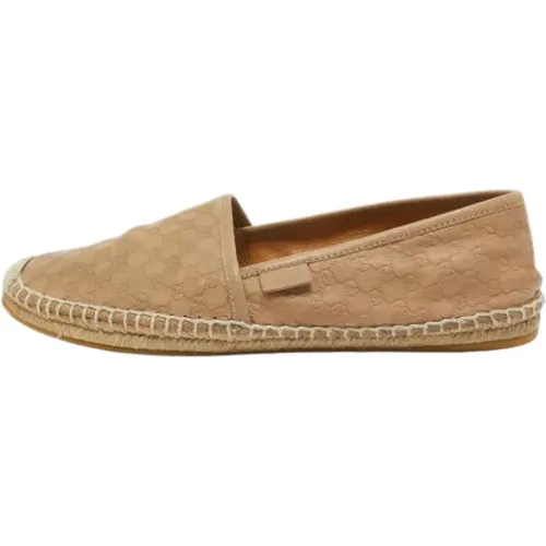 Pre-owned Flats, female, , Size: 7 US Pre-owned Leather espadrilles - Gucci Vintage - Modalova