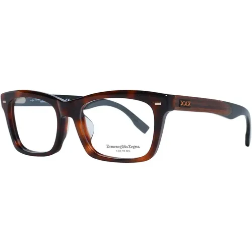 Glasses, male, , Size: ONE SIZE Wood & Horn Trapezium Optical Frames - Ermenegildo Zegna - Modalova