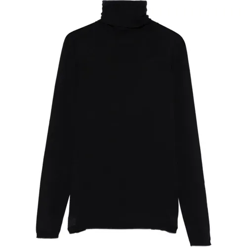 Turtlenecks, female, , Size: M Black Turtleneck Wool Sweater Long Sleeves - Max Mara - Modalova