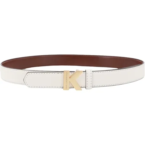 Leather Belt with Adjustable Closure , female, Sizes: 75 CM, 95 CM - Karl Lagerfeld - Modalova