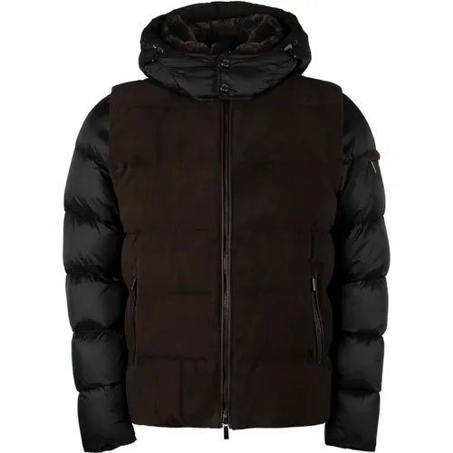 Down Jackets, male, , Size: L Padded Jacket with Removable Sleeves - Moorer - Modalova