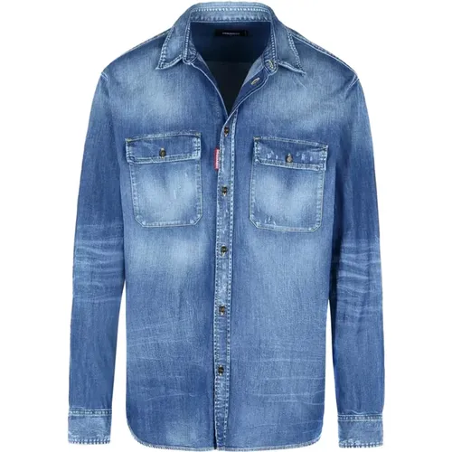Denim Jackets, male, , Size: L Denim Shirt - Dsquared2 - Modalova