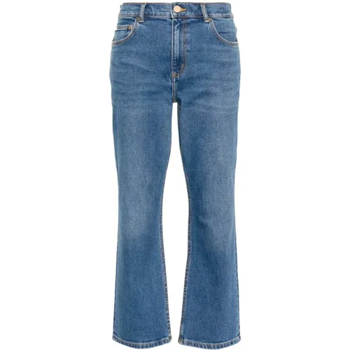 Denim Jeans with Front Zip and Button Closure , female, Sizes: W29, W26, W28, W25 - TORY BURCH - Modalova