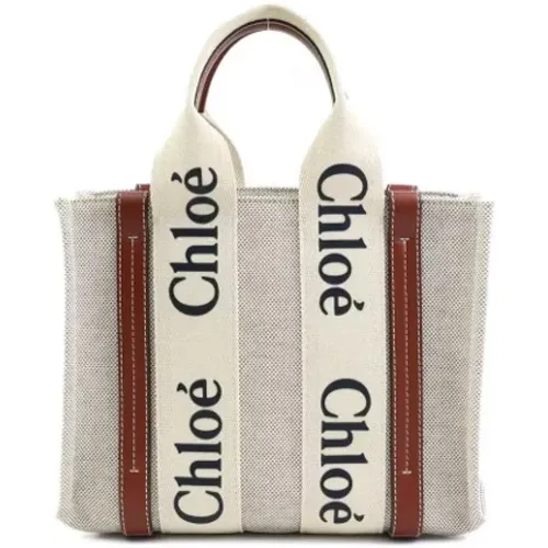 Pre-owned Tote Bags, female, , Size: ONE SIZE Pre-owned Canvas handbags - Chloé Pre-owned - Modalova