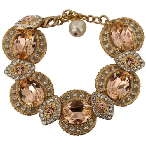 Goldenes Armband mit Champagner Kristall - Dolce & Gabbana - Modalova