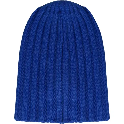 Beanies, male, , Size: ONE SIZE Cashmere Ribbed Beanie Hat - Laneus - Modalova