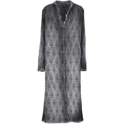 Grey Wool Silk V-Neck Coat , female, Sizes: S - Avant Toi - Modalova