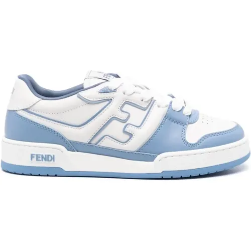 Blue White Color-Block Sneakers , female, Sizes: 4 UK, 6 UK, 7 UK - Fendi - Modalova