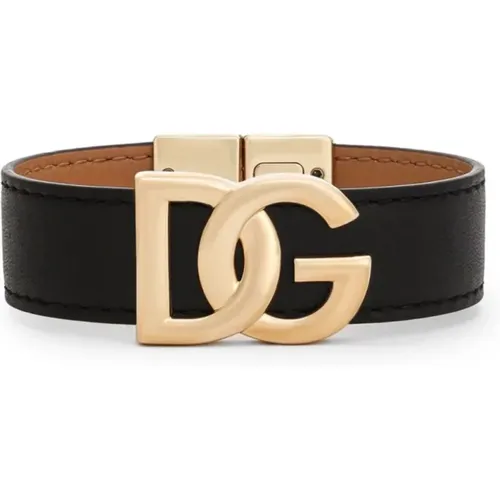 Bracelets, male, , Size: S Leather Bijoux with Logo Detail - Dolce & Gabbana - Modalova