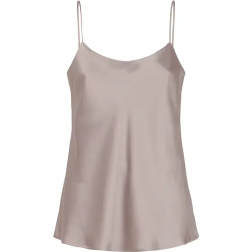 Sleeveless Tops, female, , Size: M Sleeveless Satin Top - Herno - Modalova