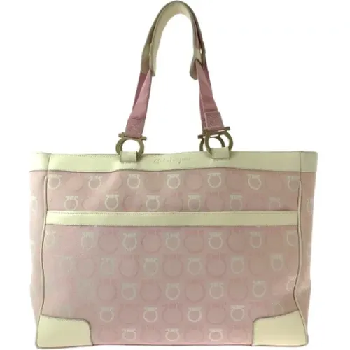 Pre-owned Tote Bags, female, , Size: ONE SIZE Pre-owned Canvas handbags - Salvatore Ferragamo Pre-owned - Modalova