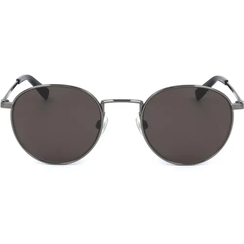 Sunglasses, unisex, , Size: ONE SIZE Metal Sunglasses with Dark Ruthenium Finish - Tommy Hilfiger - Modalova