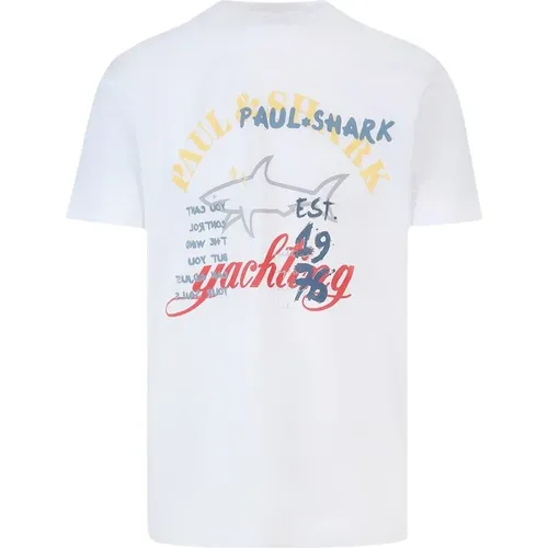 T-Shirts, male, , Size: L Men's Printed T-shirt - PAUL & SHARK - Modalova