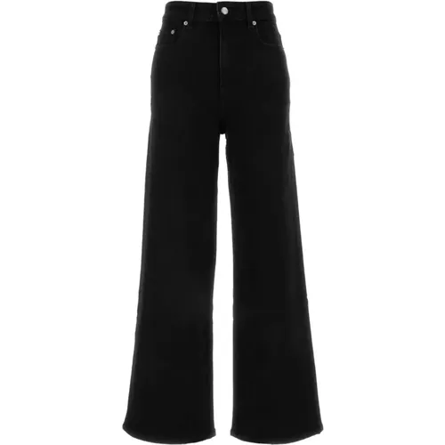 Weite Schwarze Denim Jeans , Damen, Größe: W29 - Ganni - Modalova