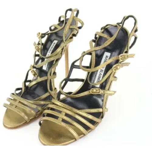 Pre-owned Sandals, female, , Size: 9 US Pre-owned Leather heels - Manolo Blahnik Pre-owned - Modalova