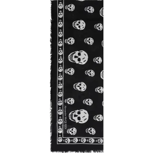 Skull Logo Wool Scarf , female, Sizes: ONE SIZE - alexander mcqueen - Modalova