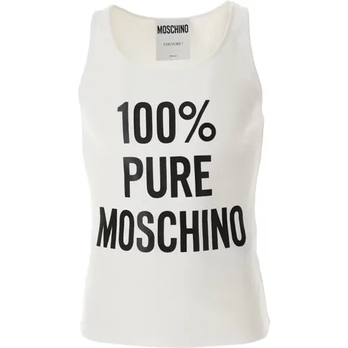 Sleeveless Tops, male, , Size: XL Ribbed Tank Top in - Moschino - Modalova