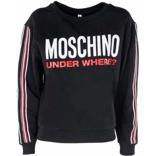 Crewneck Sweatshirt with Vertical Stripes , female, Sizes: XS, S, M - Moschino - Modalova