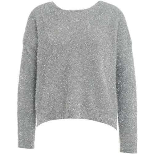 Lamé Emerentienne Strass Pullover , Damen, Größe: S - Semicouture - Modalova