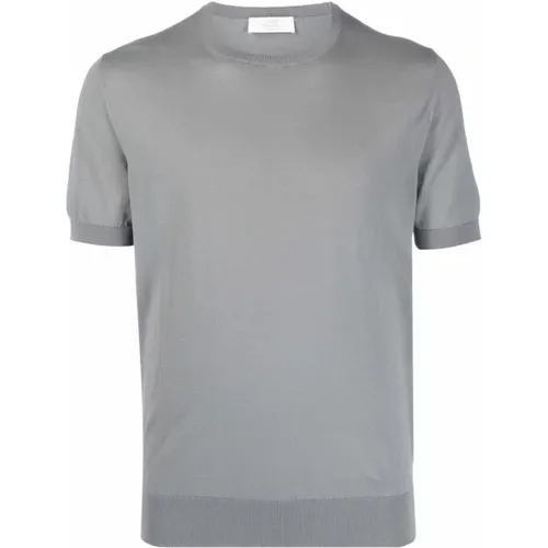 T-Shirts, male, , Size: 3XL Grey Cotton Round Neck T-shirt - Mauro Ottaviani - Modalova