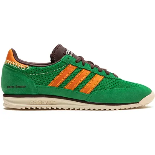 Grün/Orange Gestrickte Sneakers , Herren, Größe: 42 EU - Adidas - Modalova